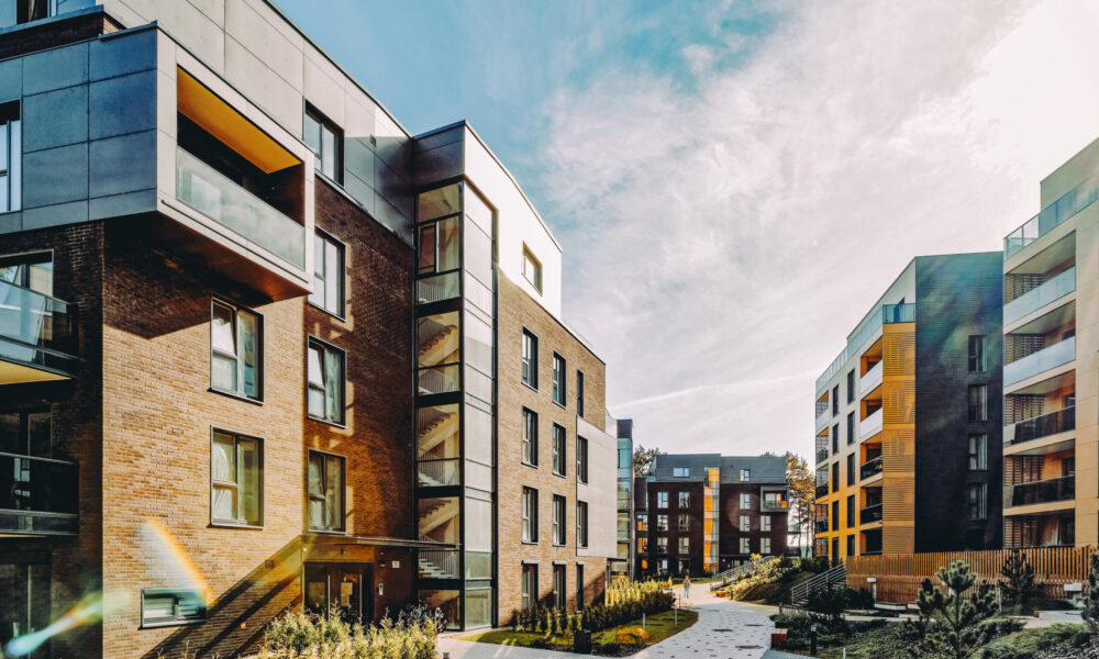 EU Modern european complex of residential apartment buildings EU Modern european complex of residential apartment buildings. And outdoor facilities.